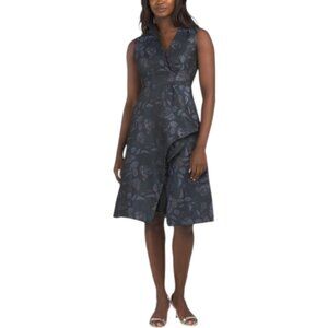 KAY UNGER Lottie Floral Jacquard Midi Dress